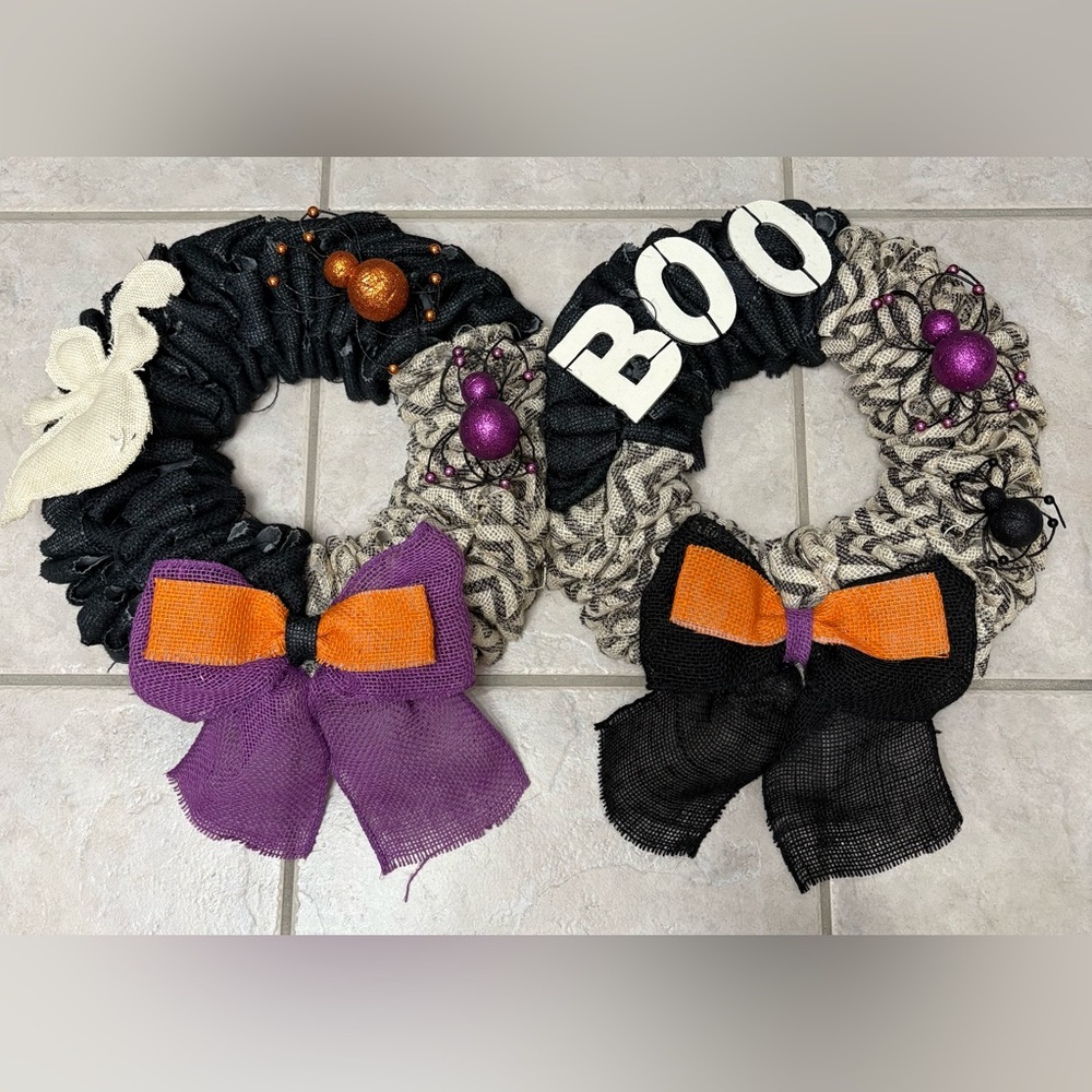 Halloween Wreaths ( Set of 2 ) 17 inches 
Double front doors